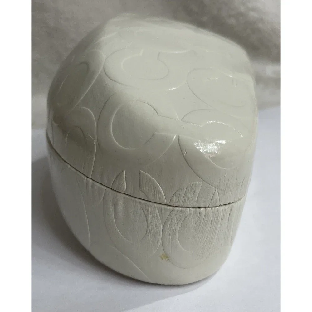 Large Creamy White COACH Logo Eyeglass Sunglass Hard Clamshell